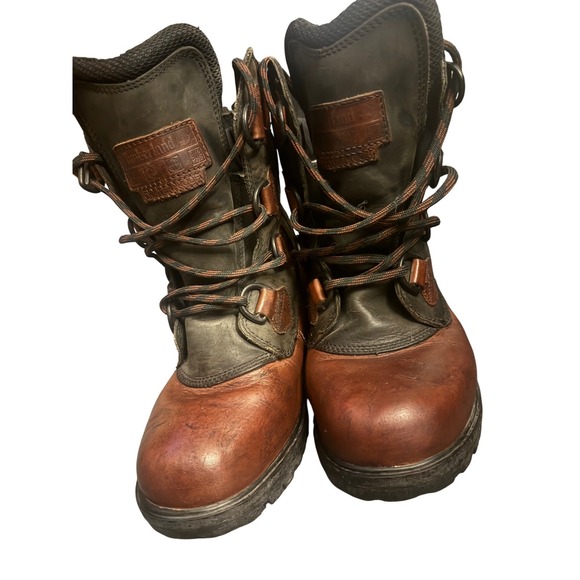 Timberland‎ Brown Leather Waterproof Boots Men's Size 9.5M Trail Hiking Work - Picture 1 of 9